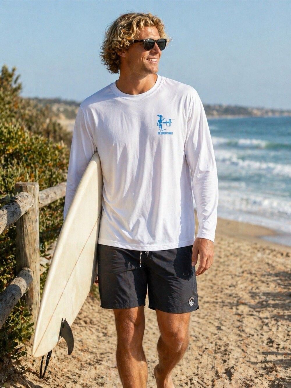 The Endless Summer White Surf Shirt Long Tee Size Large Search For Perfect Wave